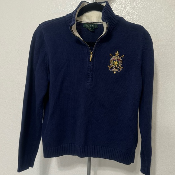 Lauren Ralph Lauren Sweaters - Lauren Ralph Lauren Womens Crest Lego Sweater Navy Blue Vtg Size:L(Junior)